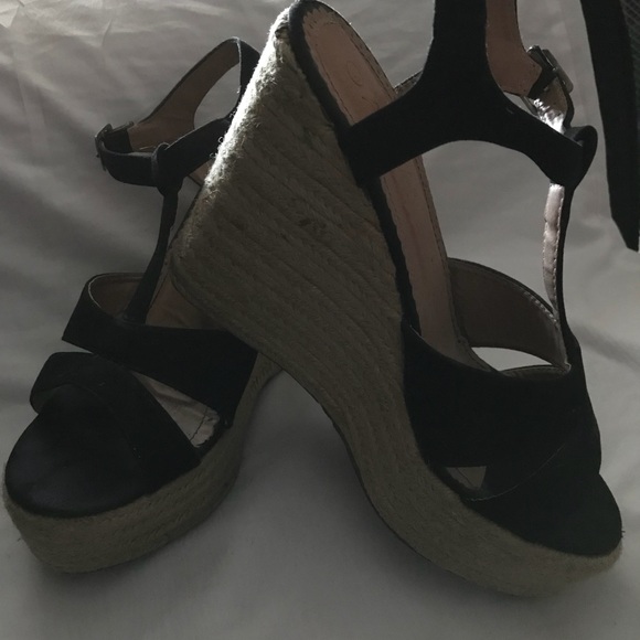 Black T-Strap Espadrilles - Picture 2 of 3